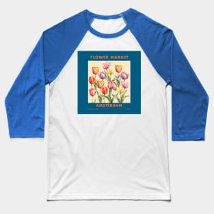 Flower Market Amsterdam Baseball T-Shirt